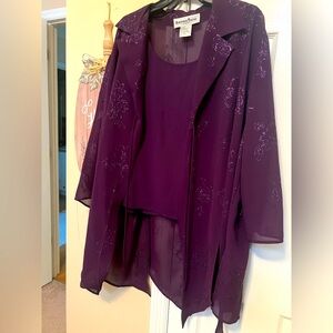 3 piece purple wide leg set